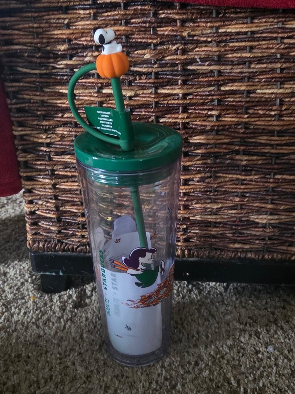 NWT Authentic Peanuts Halloween Collection from Starbucks 25 oz Plastic Tumbler